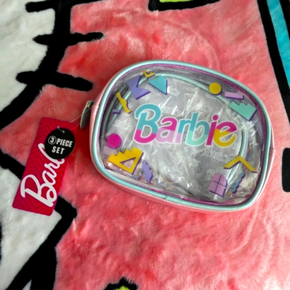 Barbie Clear Cosmetic Bag Set